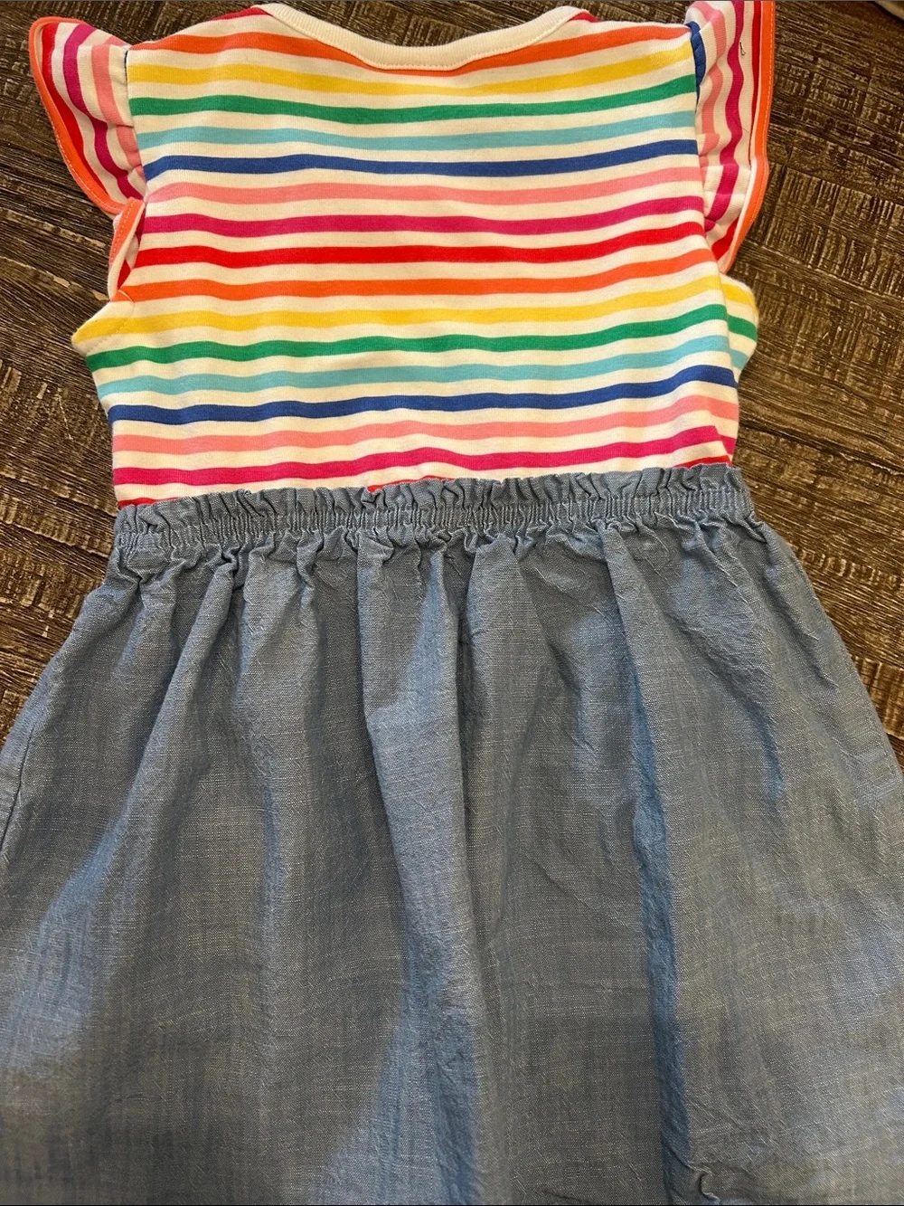 Gymboree Rainbow Stripe & Chambray Skirt Dress - Pink/Multicolor